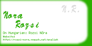 nora rozsi business card
